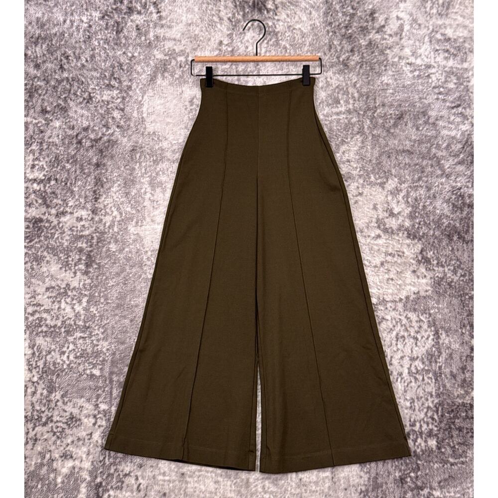 Ripley Rader Pants 2 / Small Womens Green Wide Leg Crop Ponte Knit
